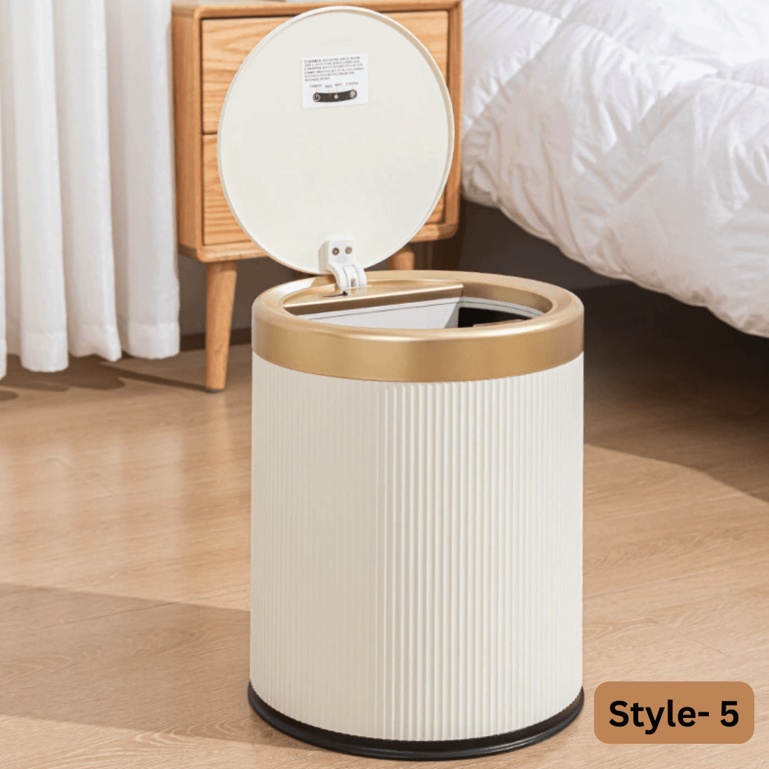 Elegant Floor Trash Can for Bathroom and Kitchen