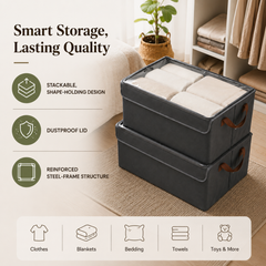 Fold & Stack Dustproof Storage Basket
