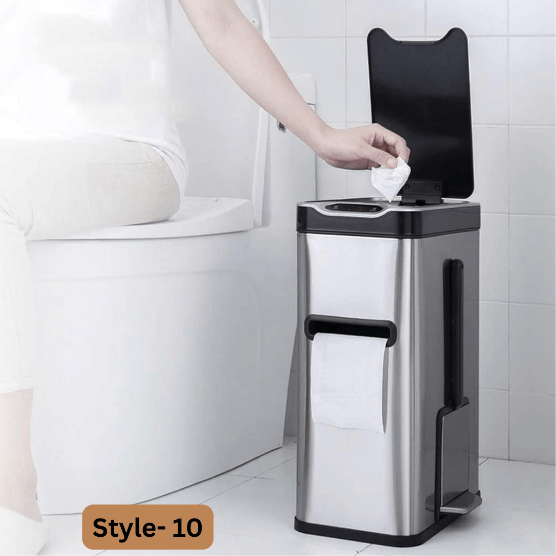 Elegant Floor Trash Can for Bathroom and Kitchen