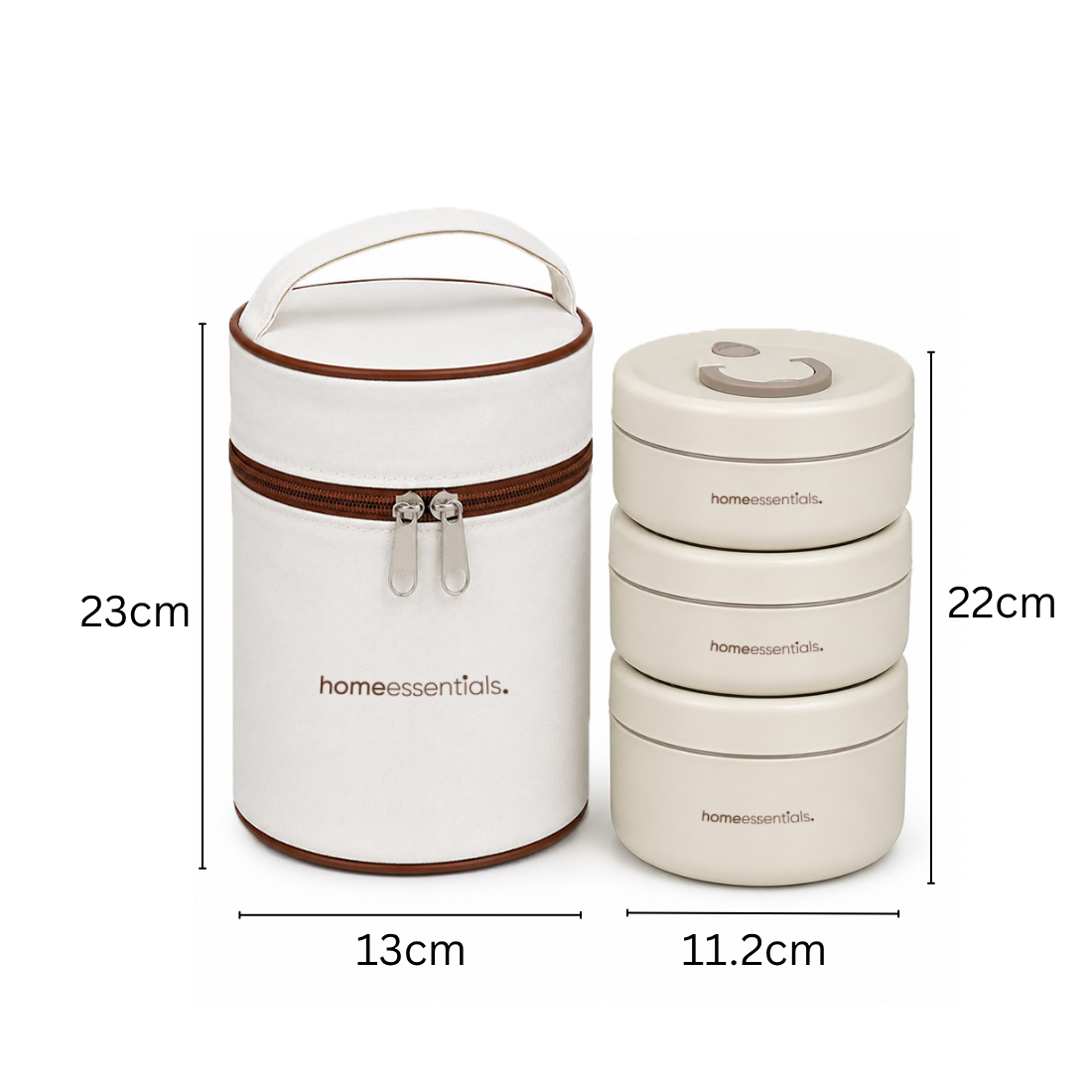 3 Pcs Portable Insulated Lunch Container Set with Bag