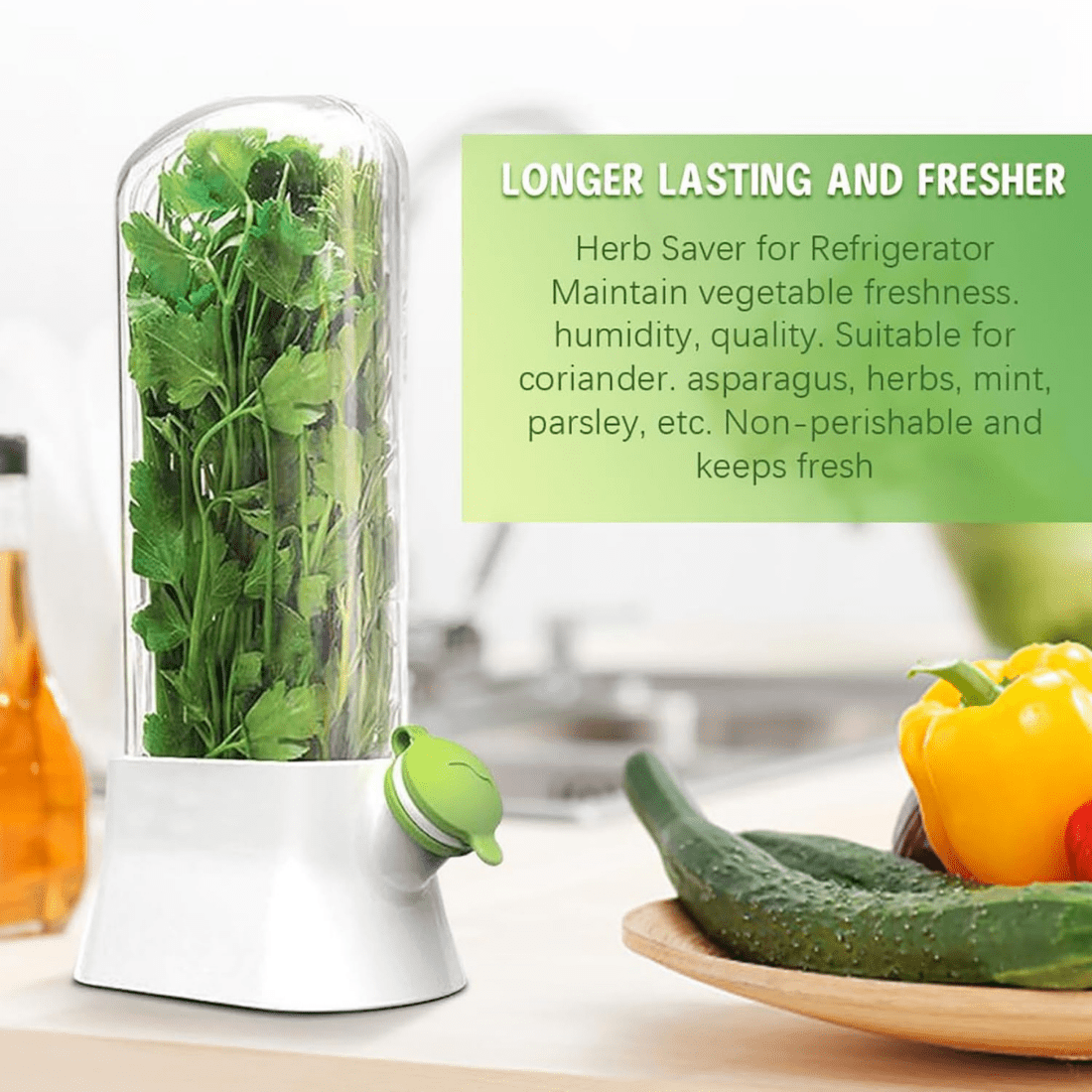 Airtight Transparent Herb Storage Box with Water Reservoir