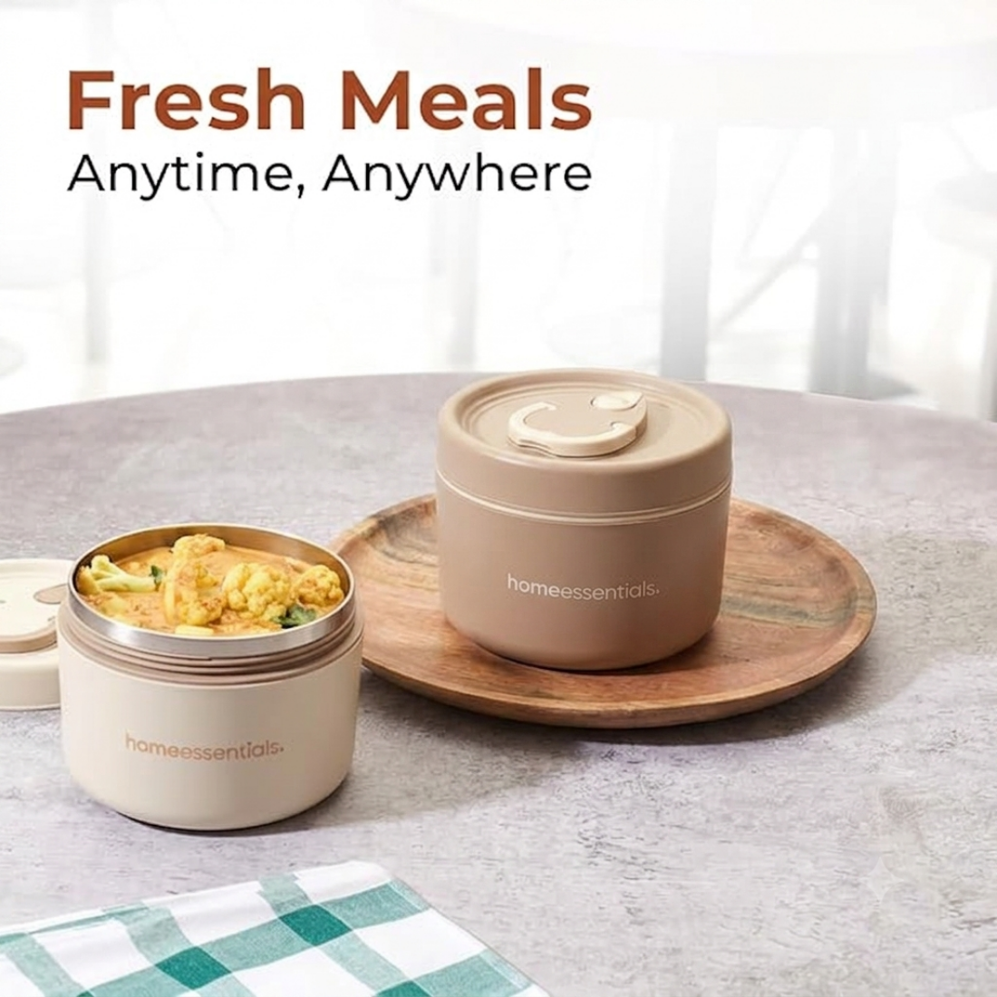 2 Pcs Portable Insulated Lunch Container Set with Bag