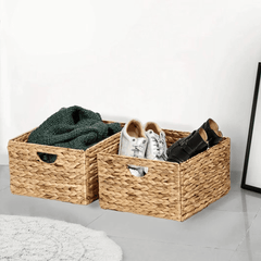 Eco-Friendly Hyacinth Storage Baskets Set of 3