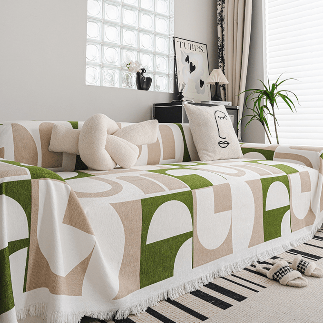 Geometric Print Elegance Elegance Chenille Sofa Cover