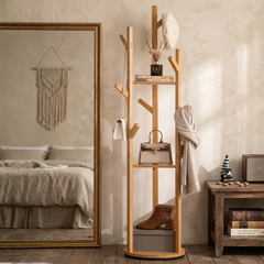 360°  Rotating Floor Standing Coat Rack With Hooks