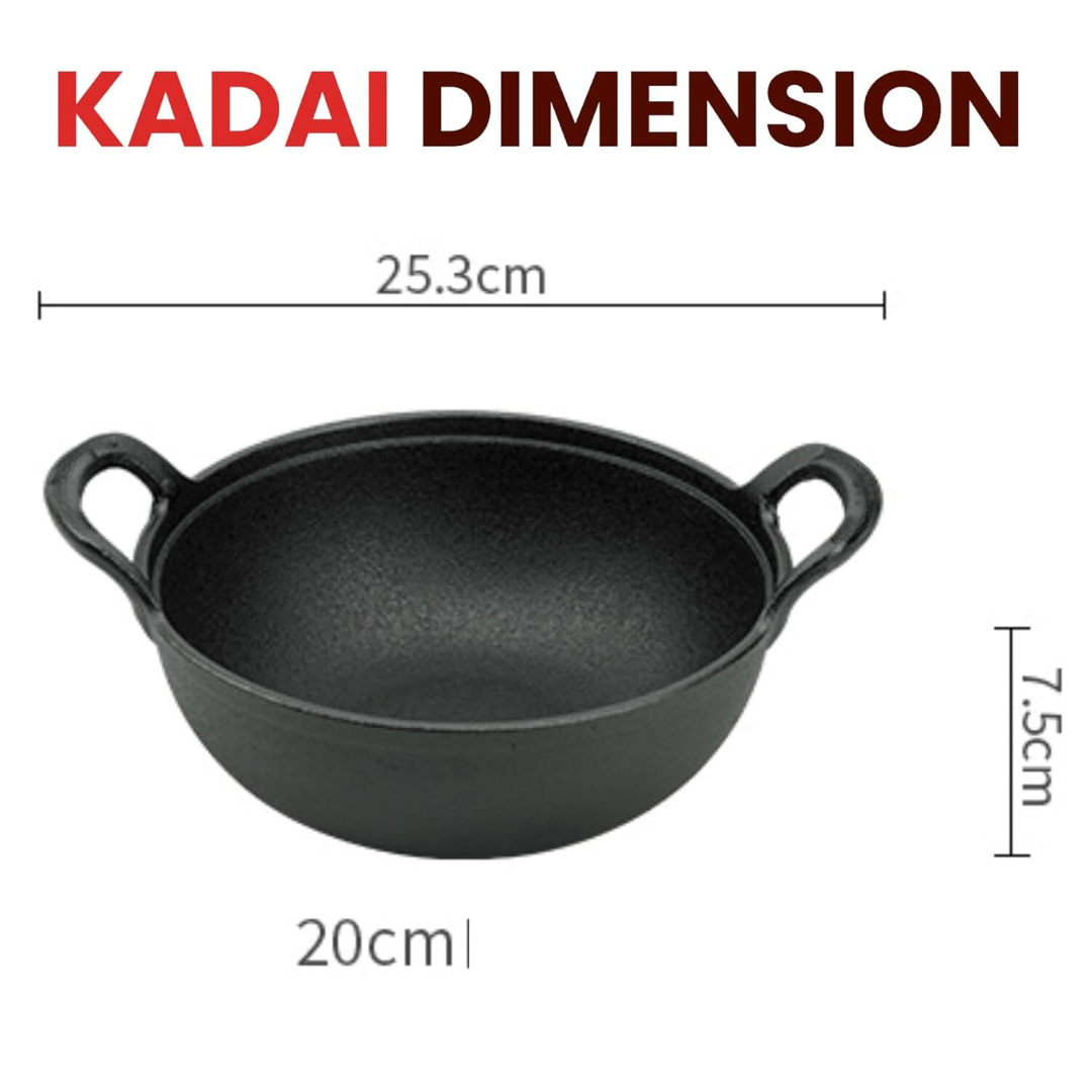 Cast Iron Gourmet Cooking Kadai (25cm)