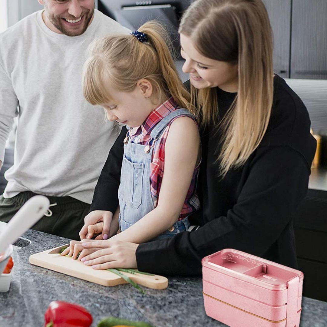 3-in-1 Compartment Containers With Spoons
