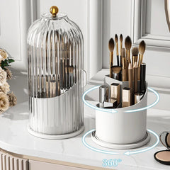 Dustproof Makeup Brush Holder with Visible Compartment