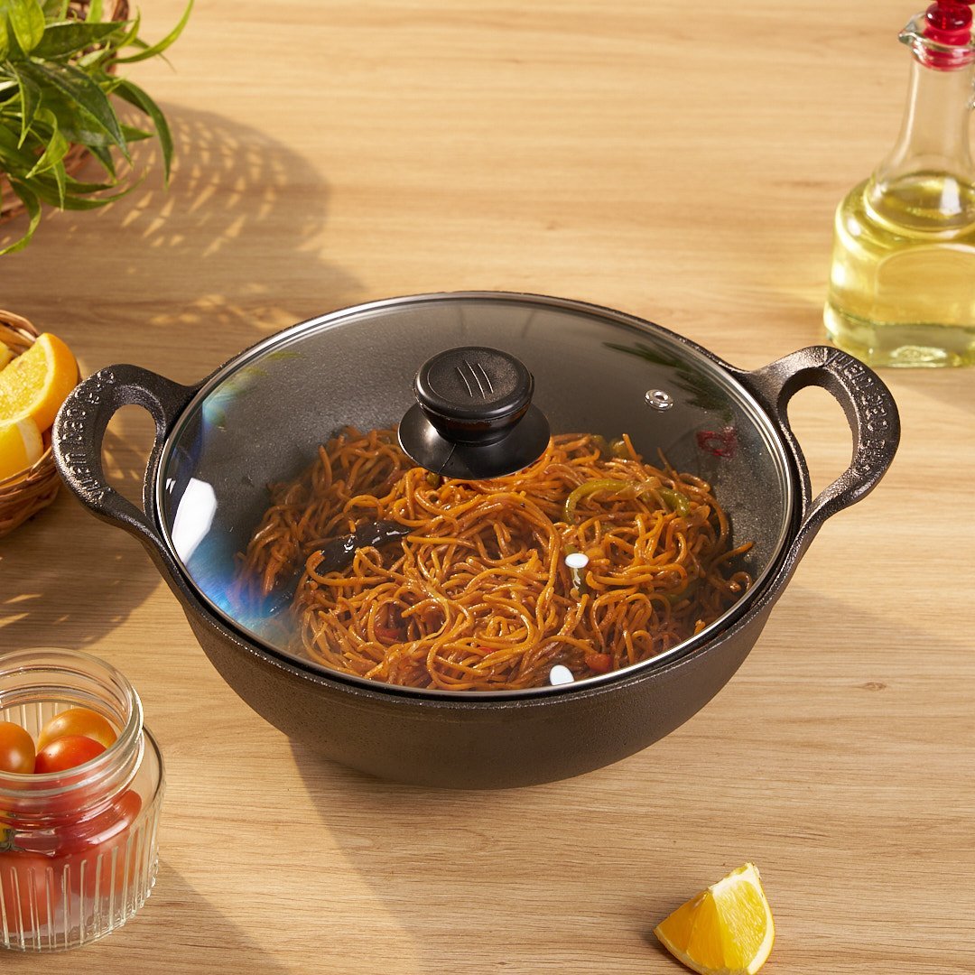 Cast Iron Gourmet Cooking Kadai (25cm)