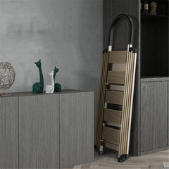 2-in-1 Aluminum 5 Steps Folding Ladder with Drying Rack
