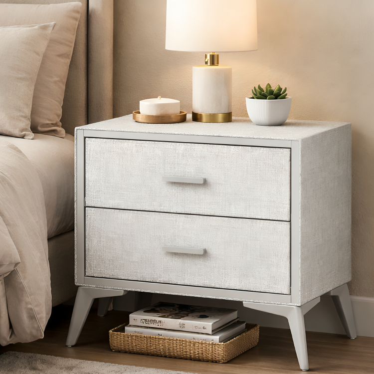 Bedside Cabinet with 2-Oxford Storage Drawers