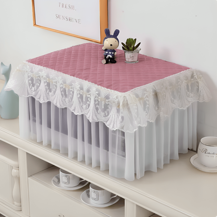 Elegant Cotton Microwave Dust Cover & Protector