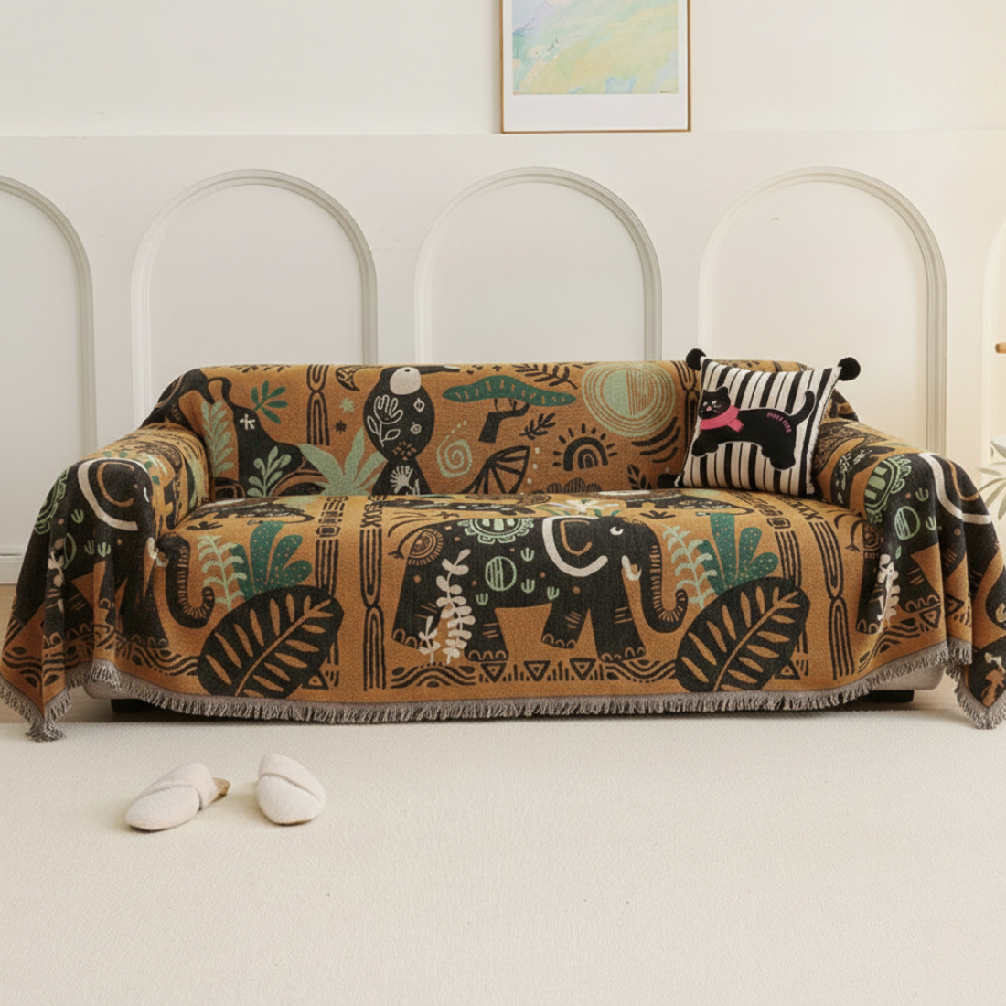 Anti-Slip Multicolor Printed Sofa Cover