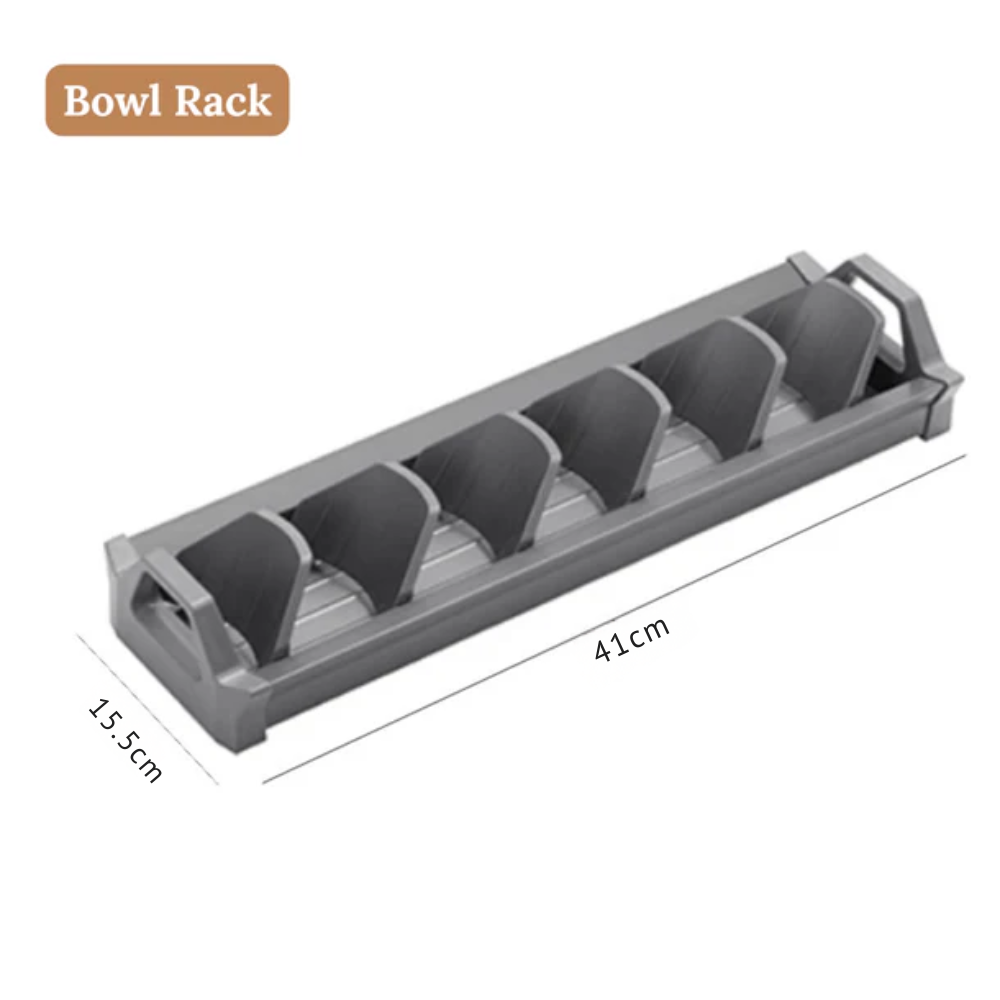 Adjustable Kitchen Drawer Dish Drying Rack with Drain Tray