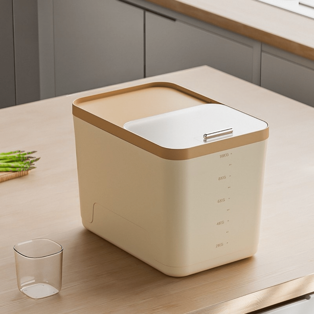Durable Plastic Dry Food Storage Container with Push-Pull Lid