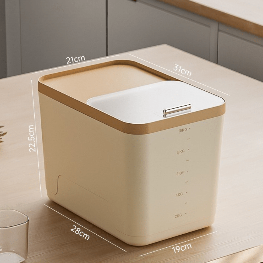 Durable Plastic Dry Food Storage Container with Push-Pull Lid