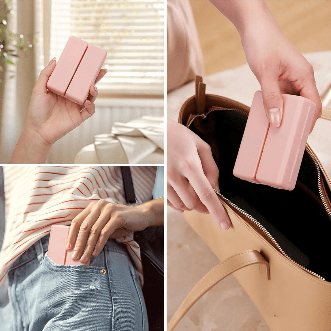 Folding Magnetic Compact Weekly Pill Organizer Box