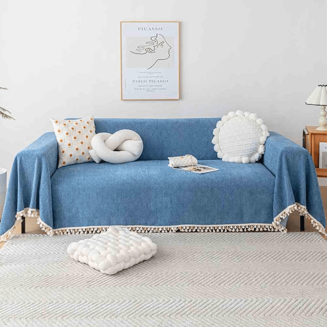 Elegance Chenille Sofa Cover :EM-SC-31 (Blue)