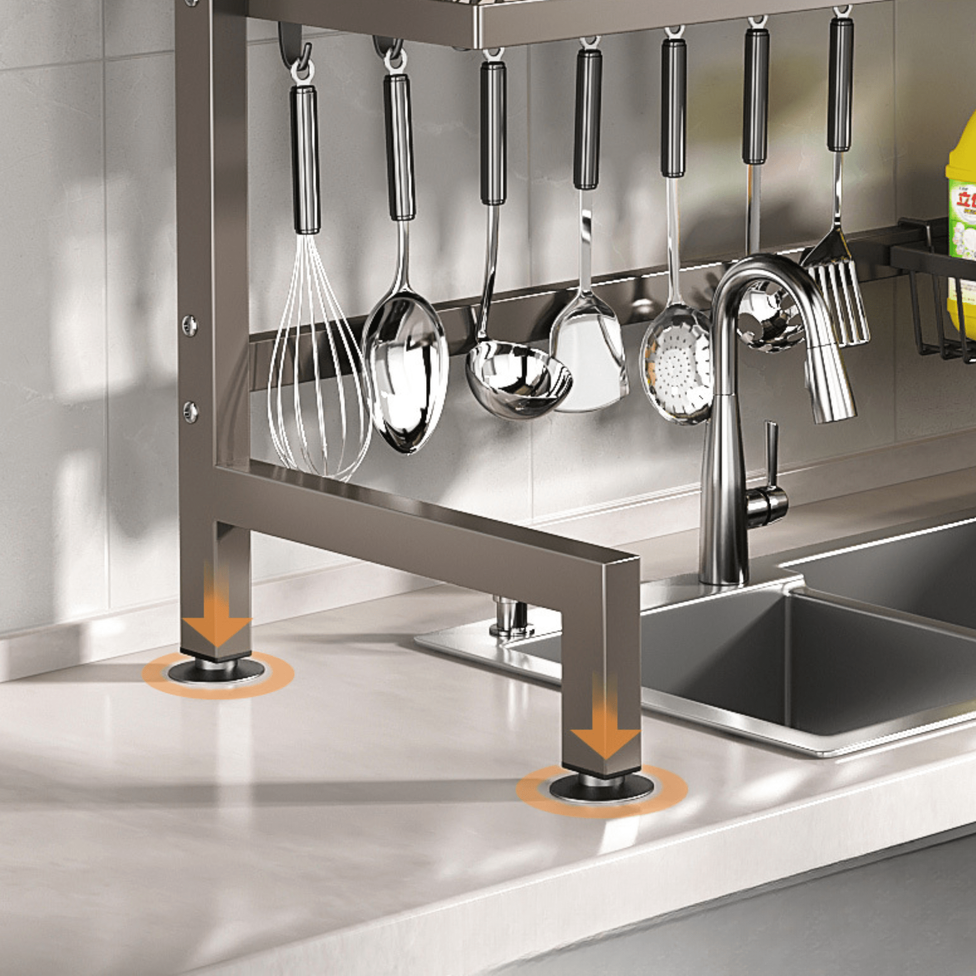 Double Layer Multi-Functional Iron Dish Drying Rack