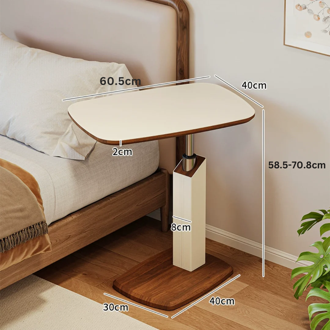 Adjustable Rotating Rectangular Shaped Side Table
