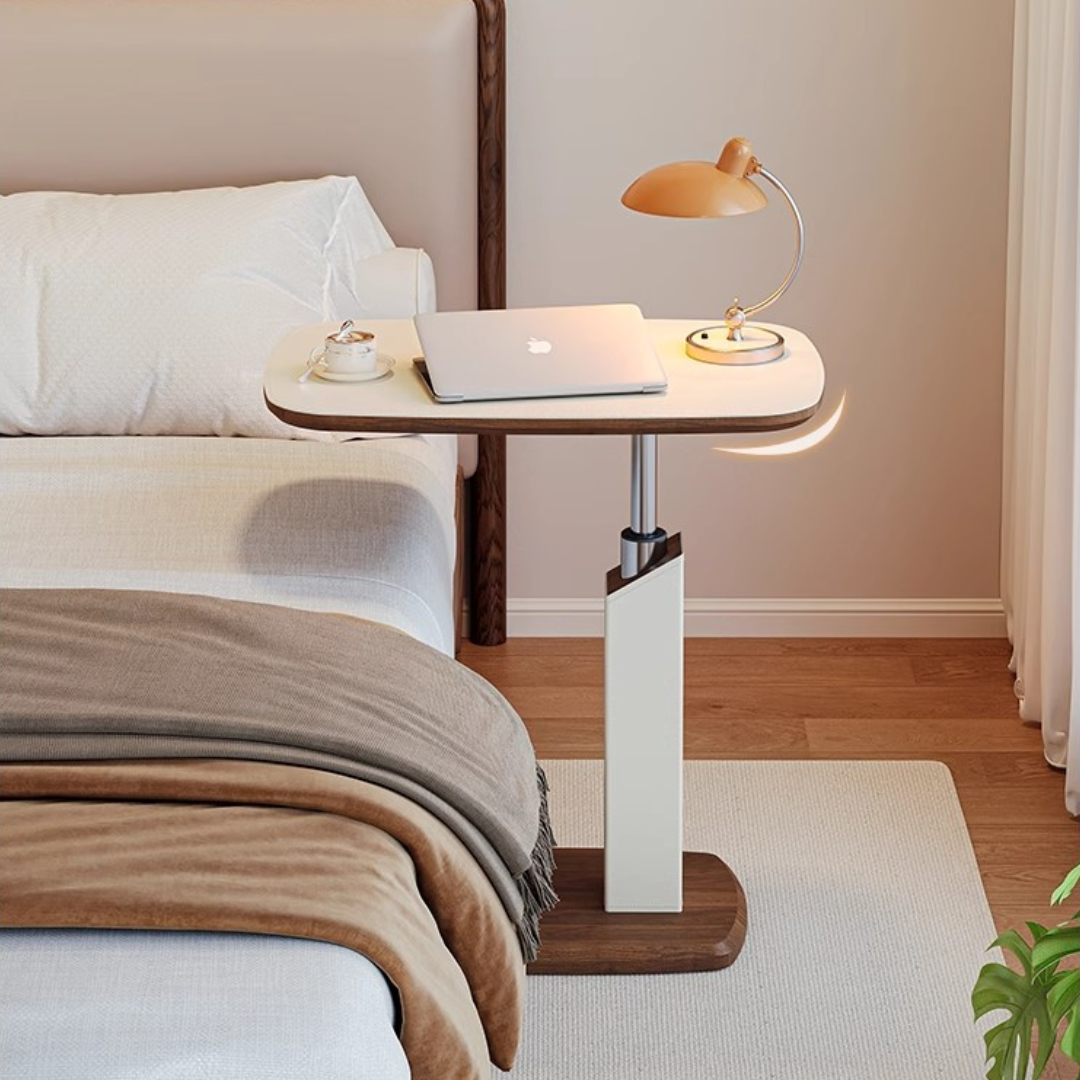 Adjustable Rotating Rectangular Shaped Side Table