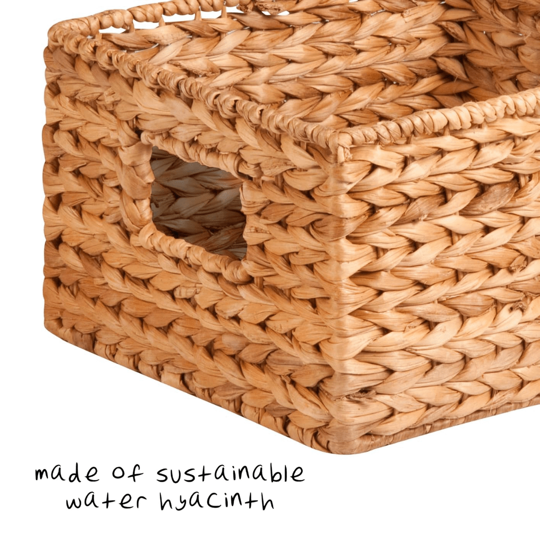 Eco-Friendly Hyacinth Storage Baskets Set of 3