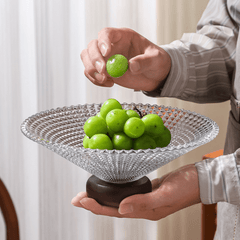 Elegant Large Crystal Glass Bowl for Snacks and Fruit Display (25cm)
