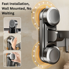 Foldable 90° Suction Cup Bathroom Aluminium Towel Holder