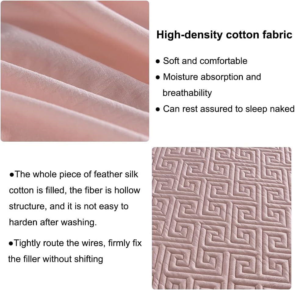 Feather Touch Quilted Bed Sheets With 2-Pillow Covers (Pink)