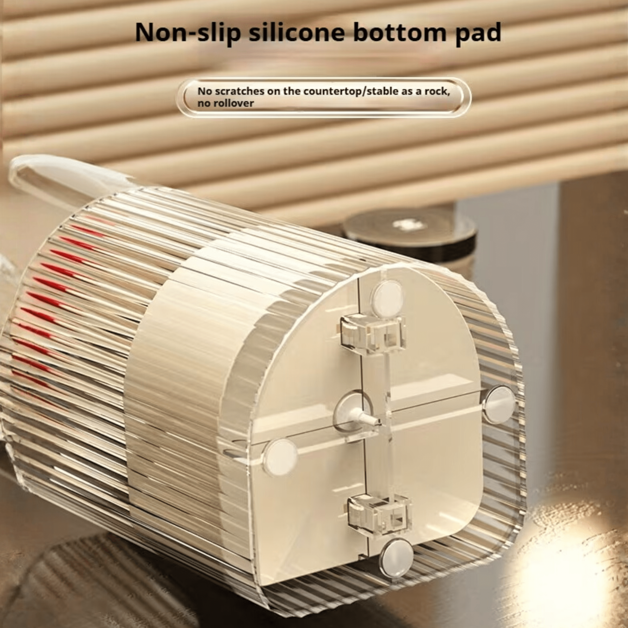 Cosmetic Brush Storage Cylinder with Automatic Lifting Mechanism