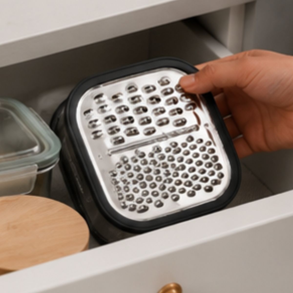 2-in-1 Stainless Steel Grater with Storage Container