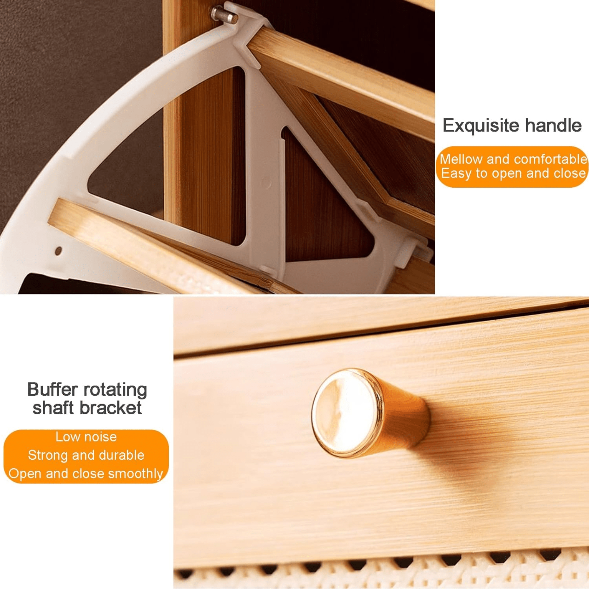 Double-Layer Bamboo Wooden Shoe Organizer Bench with Cushion Seat (70cm)