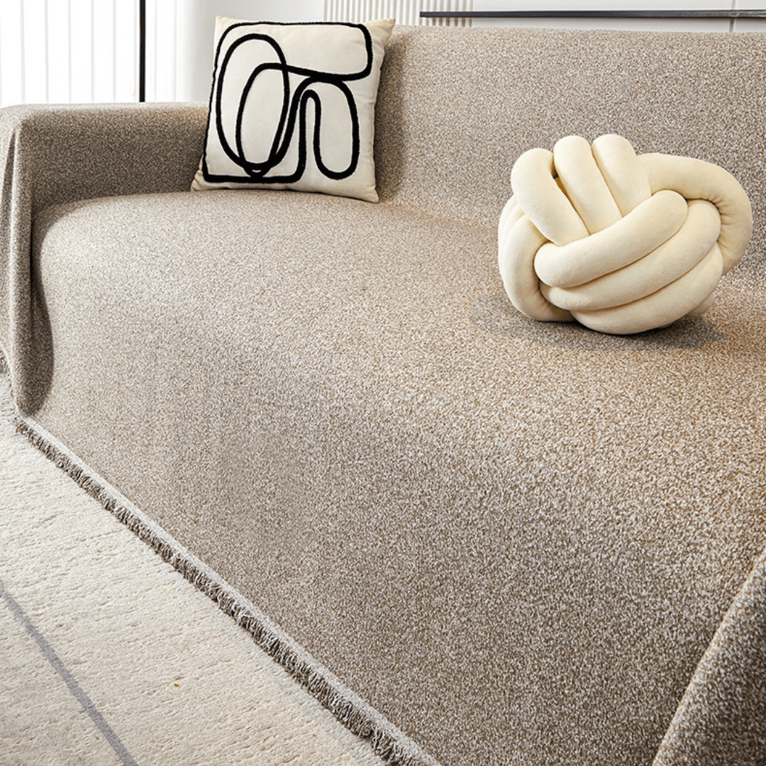 Elegance Chenille Sofa Cover : EM-SC-04 (Coffee)