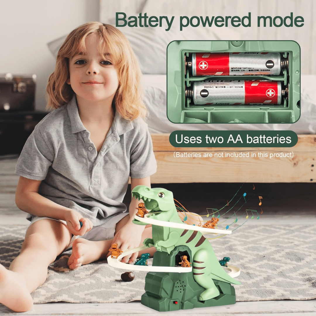 Electric Dinosaur Slide Track Climbing Toy with Music