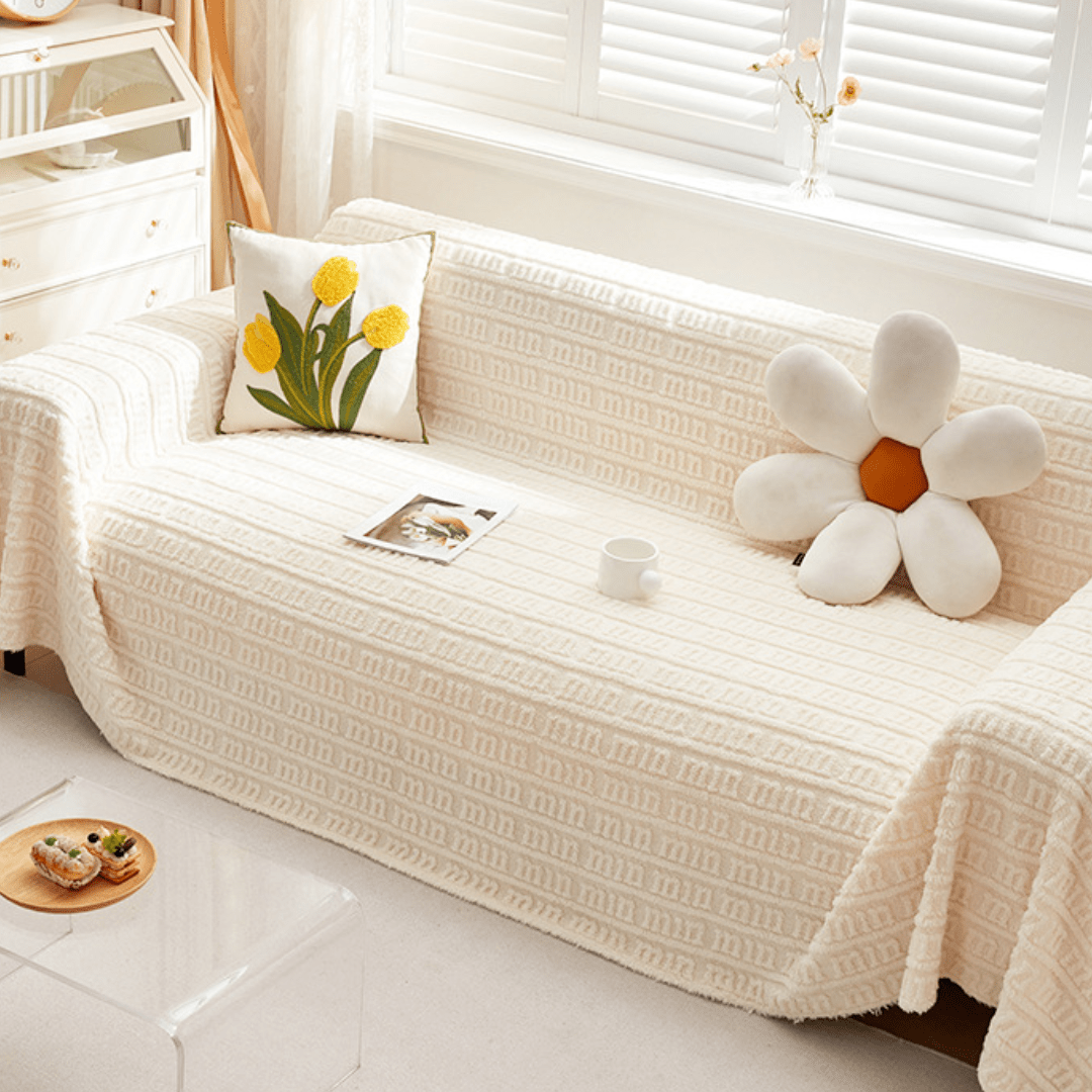 Elegance Chenille Sofa Cover : EM-SC-27 (Cream)