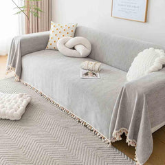 Elegance Chenille Sofa Cover : EM-SC-31 (Light Grey)
