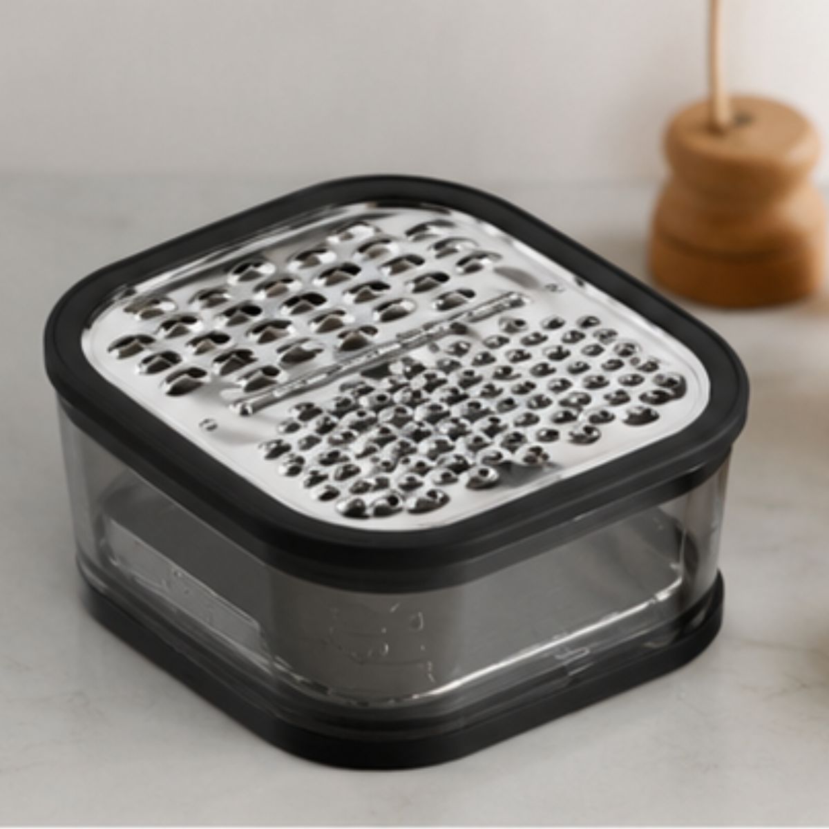 2-in-1 Stainless Steel Grater with Storage Container