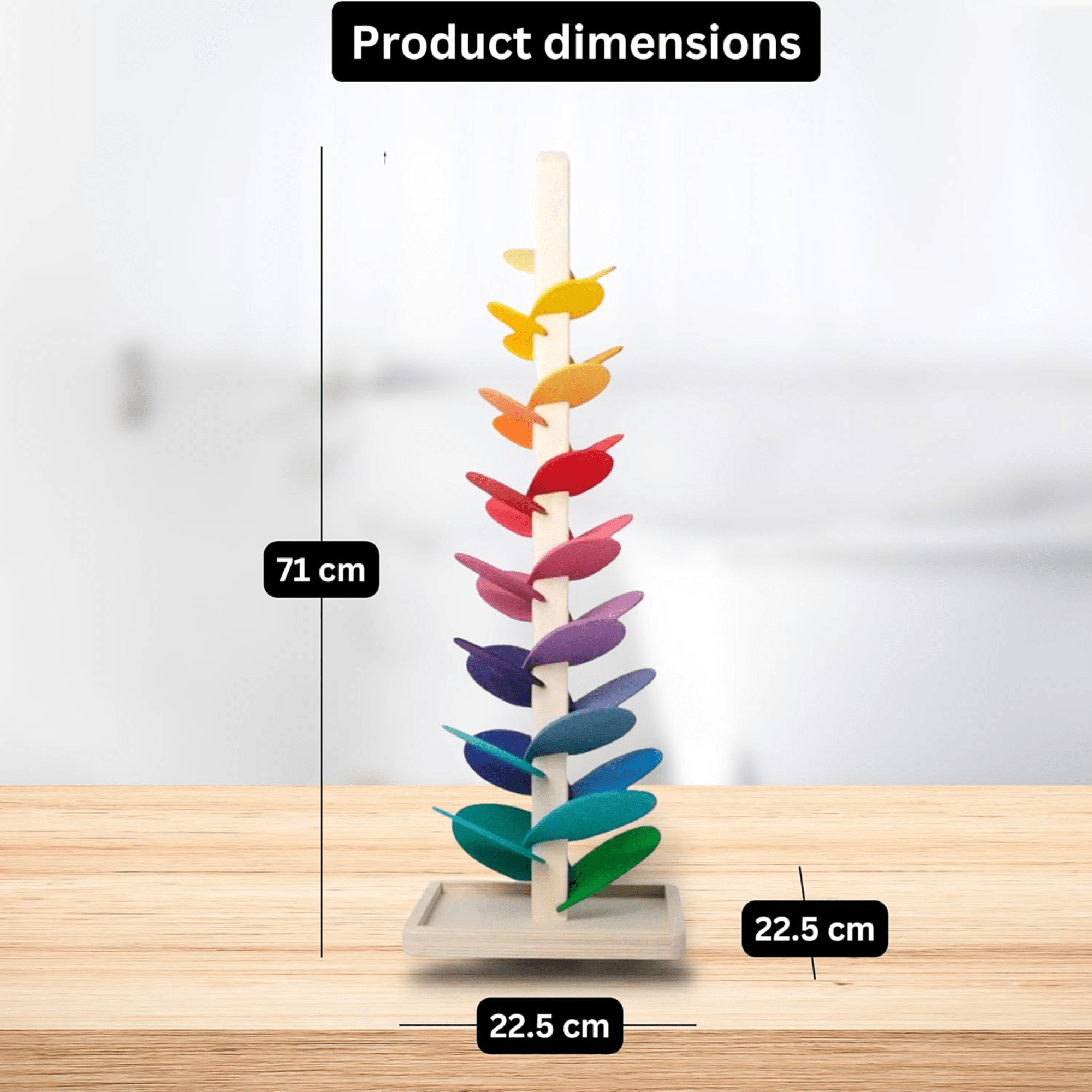 Colorful Wooden Musical Tree Tower Toy for Kids with Marble Run Track