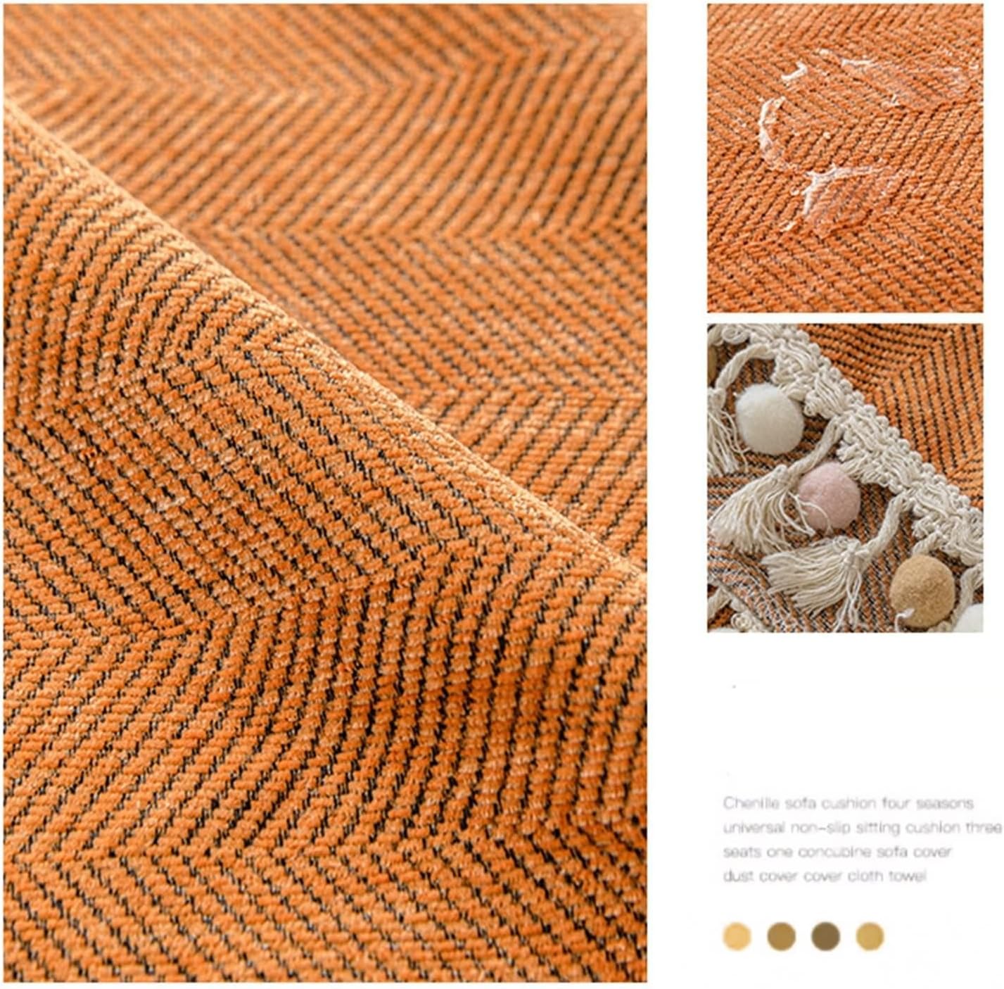 Elegance Chenille Sofa Cover : EM-SC-31 (Orange)