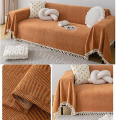 Elegance Chenille Sofa Cover : EM-SC-31 (Orange)