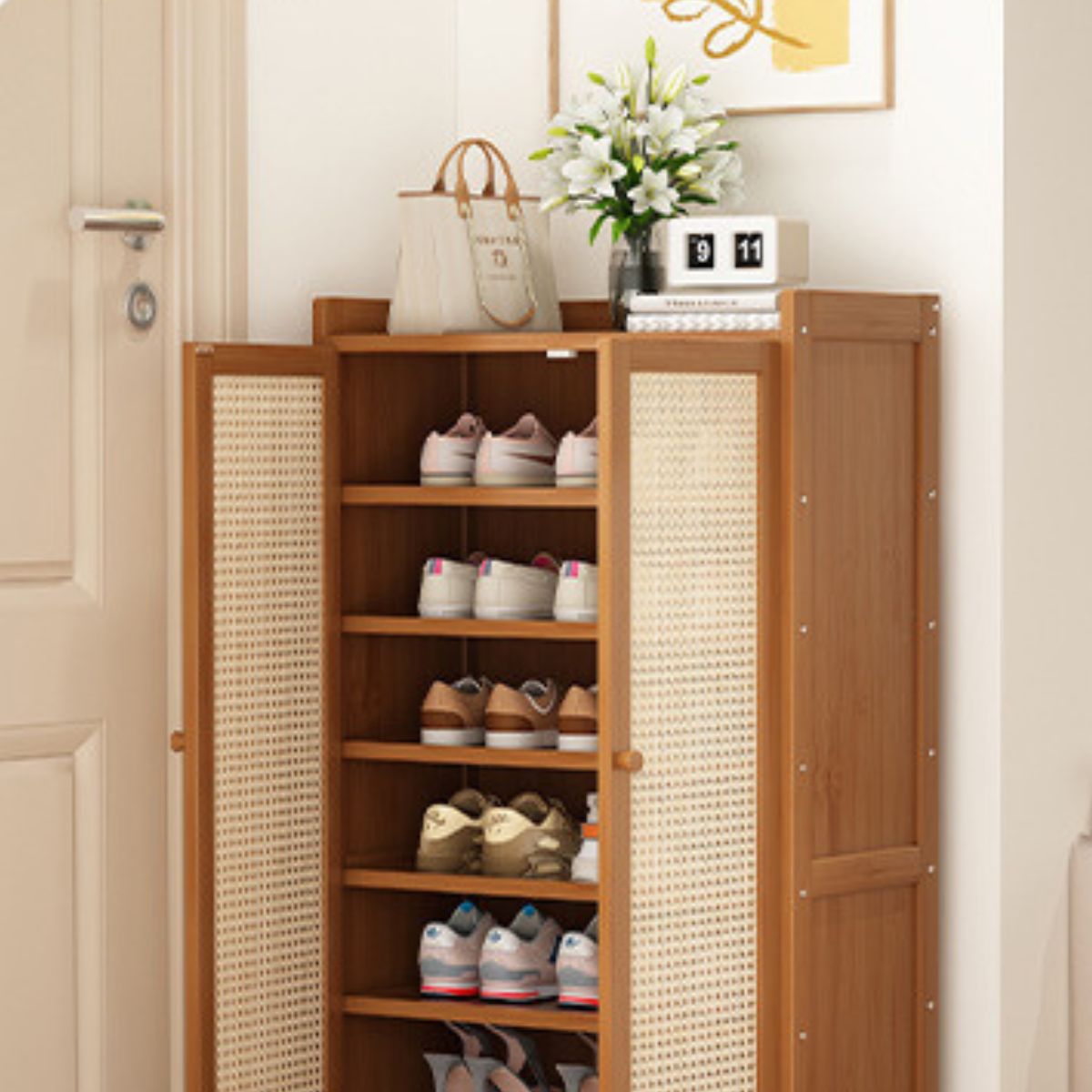 Breathable Multi-Layer Shoe Rack for Entryways