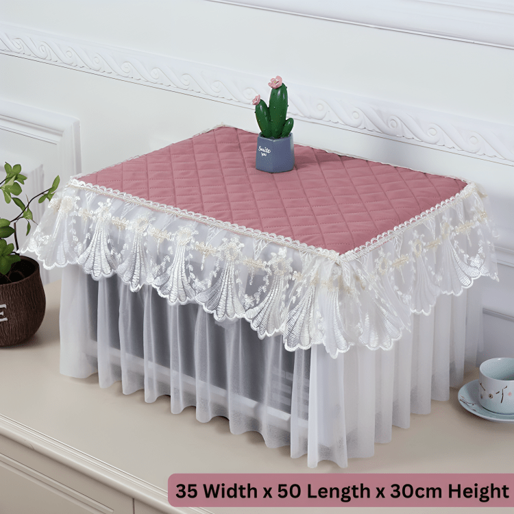 Elegant Cotton Microwave Dust Cover & Protector