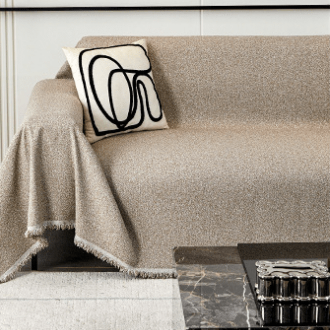 Elegance Chenille Sofa Cover : EM-SC-04 (Coffee)