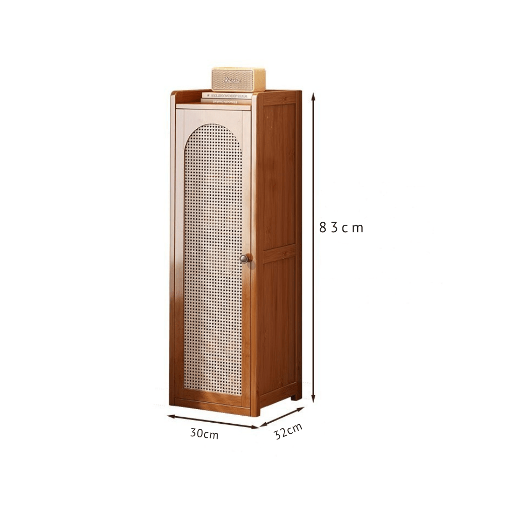Compact Bamboo Shoe Storage Cabinet With Enclosed Side Panels