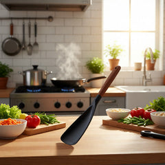 Acacia Handle Non-stick Silicone Cooking Spatula(29cm)
