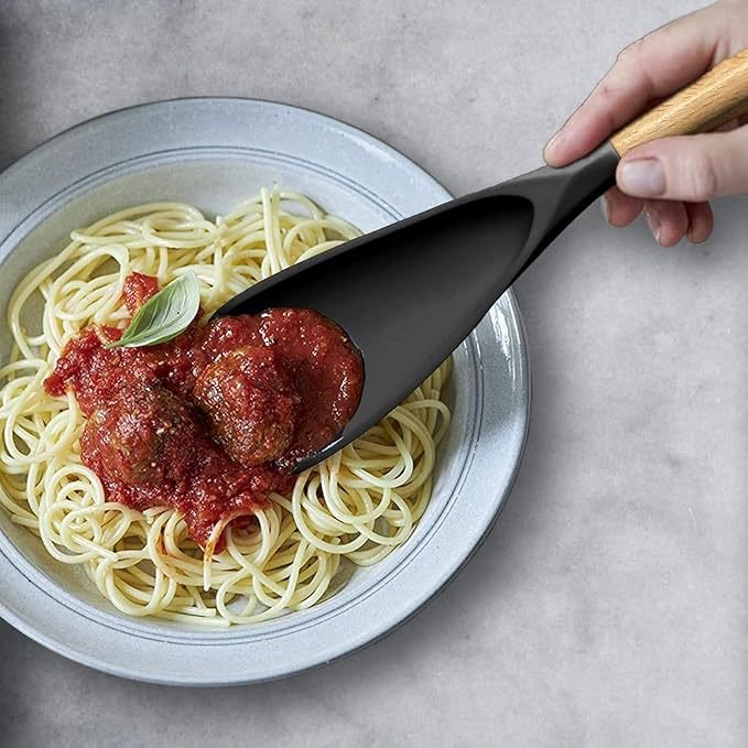 Acacia Handle Non-stick Silicone Cooking Spatula(29cm)