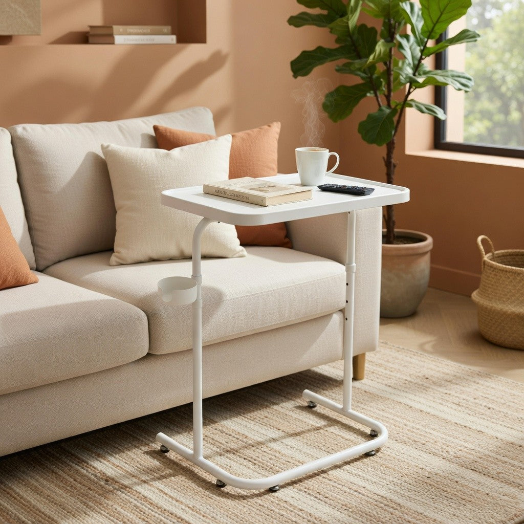 Adjustable Folding Lift Table with Sturdy Carbon Steel Support Frame
