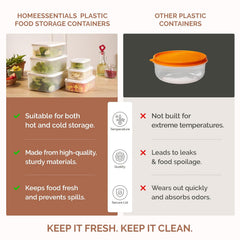 Airtight & Stackable Rectangular Food Storage Containers, Set of 6