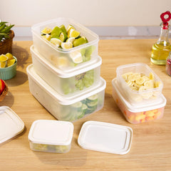 Airtight & Stackable Rectangular Food Storage Containers, Set of 6