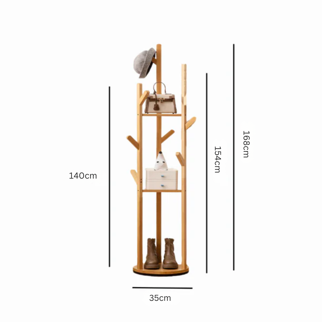 360°  Rotating Floor Standing Coat Rack With Hooks